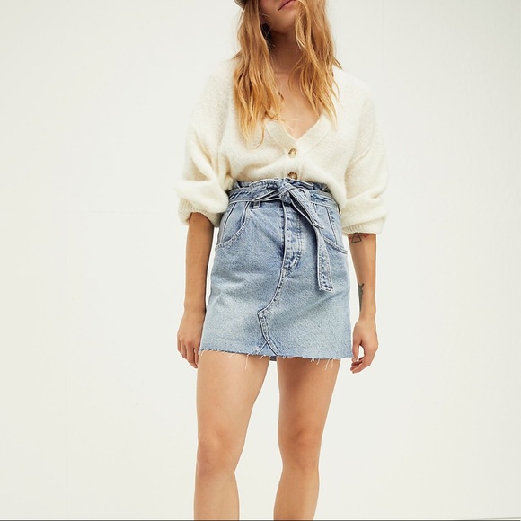 NWT Free People East of Eden Mini Denim Skirt - Picture 1 of 14